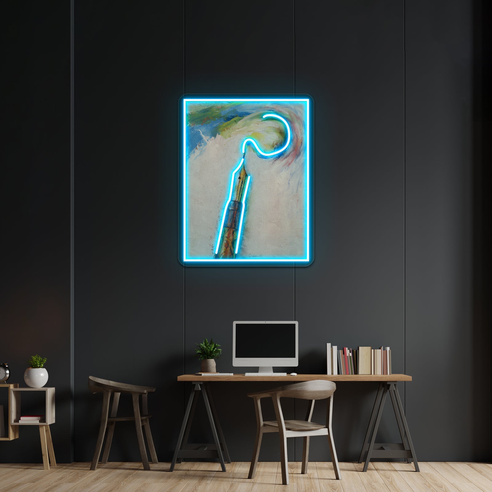 Fountain Pen Artwork Personalized Light Up Sign