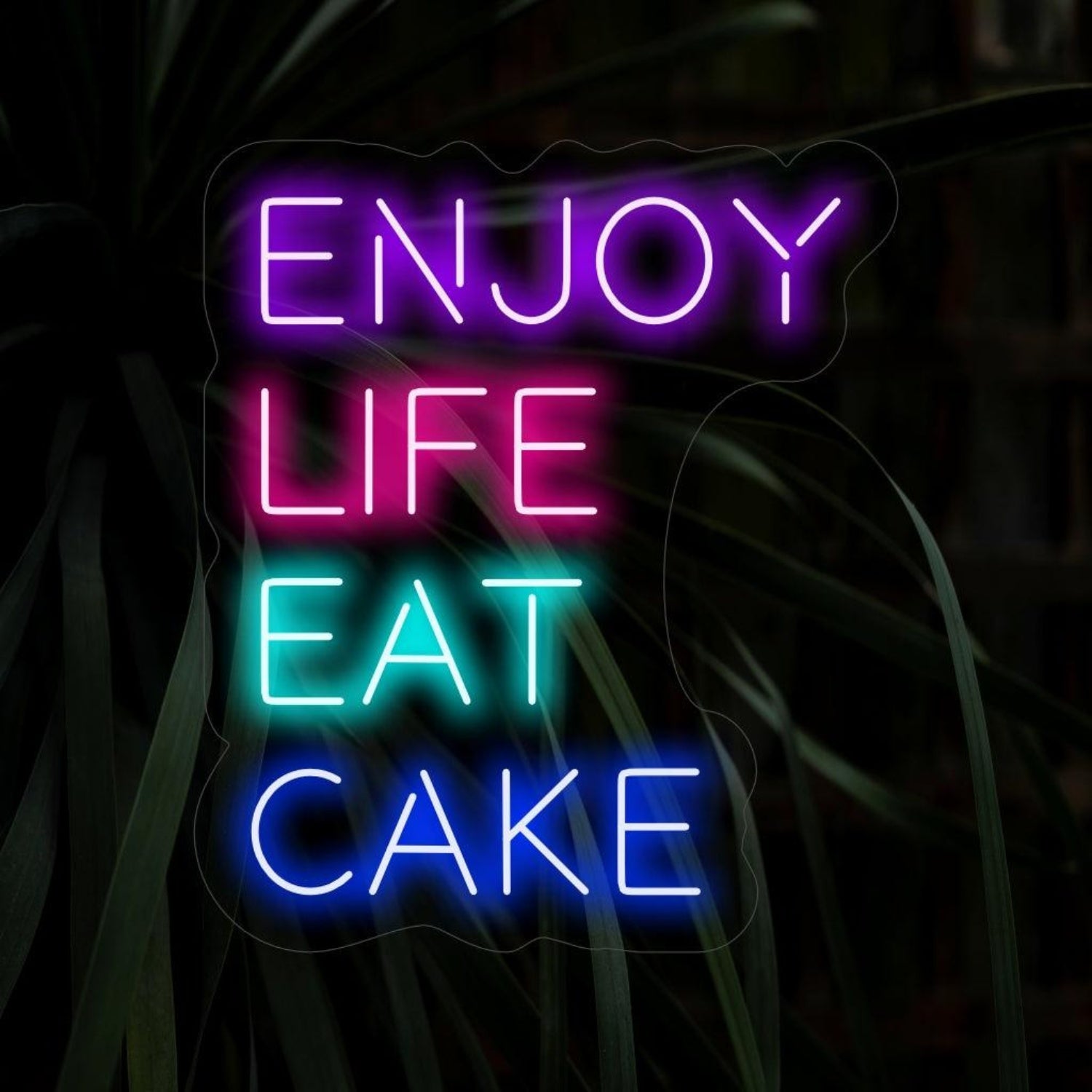 Four-Color Enjoy Life Eat Cake Led Neon Sign For Indoor Decor Cafe Wall Art | Shineneon