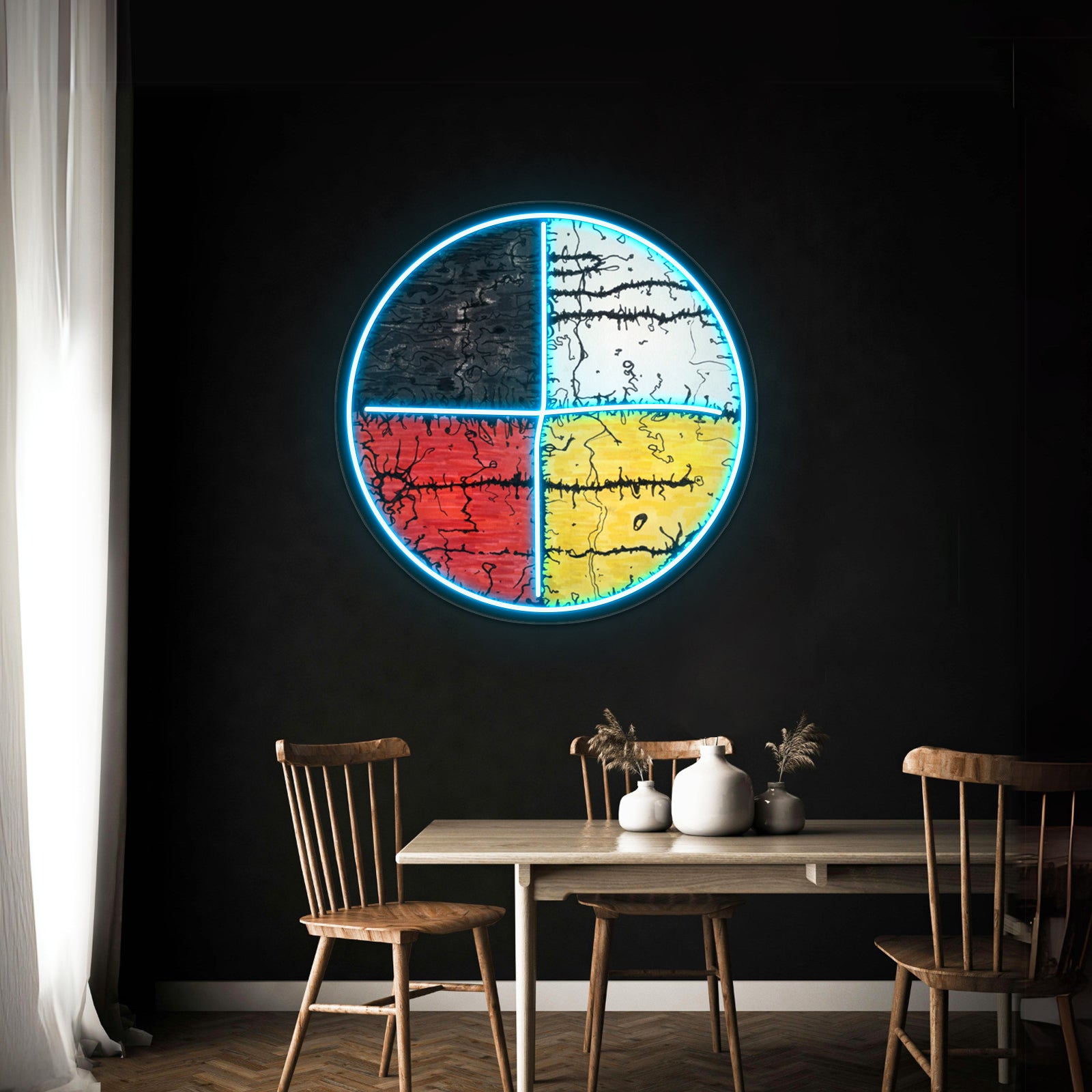 Four Colors Mandala Wall Artwork Neon Signs | Shineneon