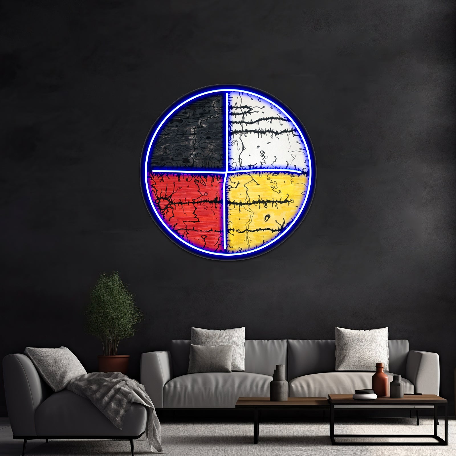 Four Colors Mandala Wall Artwork Neon Signs | Shineneon