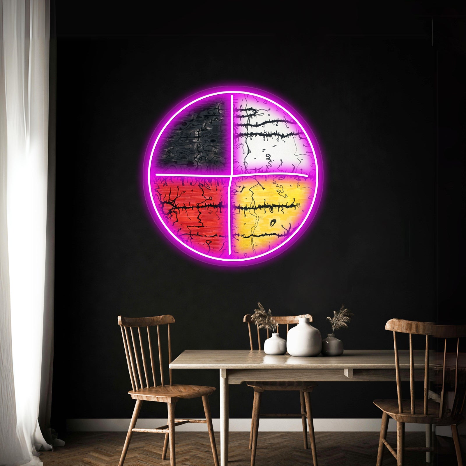 Four Colors Mandala Wall Artwork Neon Signs | Shineneon