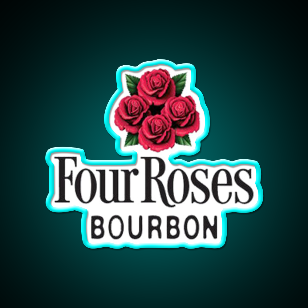 Four Roses Bourbon Whiskey Whisky Drink Bar Led Neon Sign Rgb Color