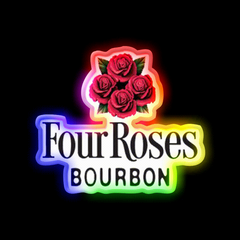 Four Roses Bourbon Whiskey Whisky Drink Bar Led Neon Sign Rgb Color
