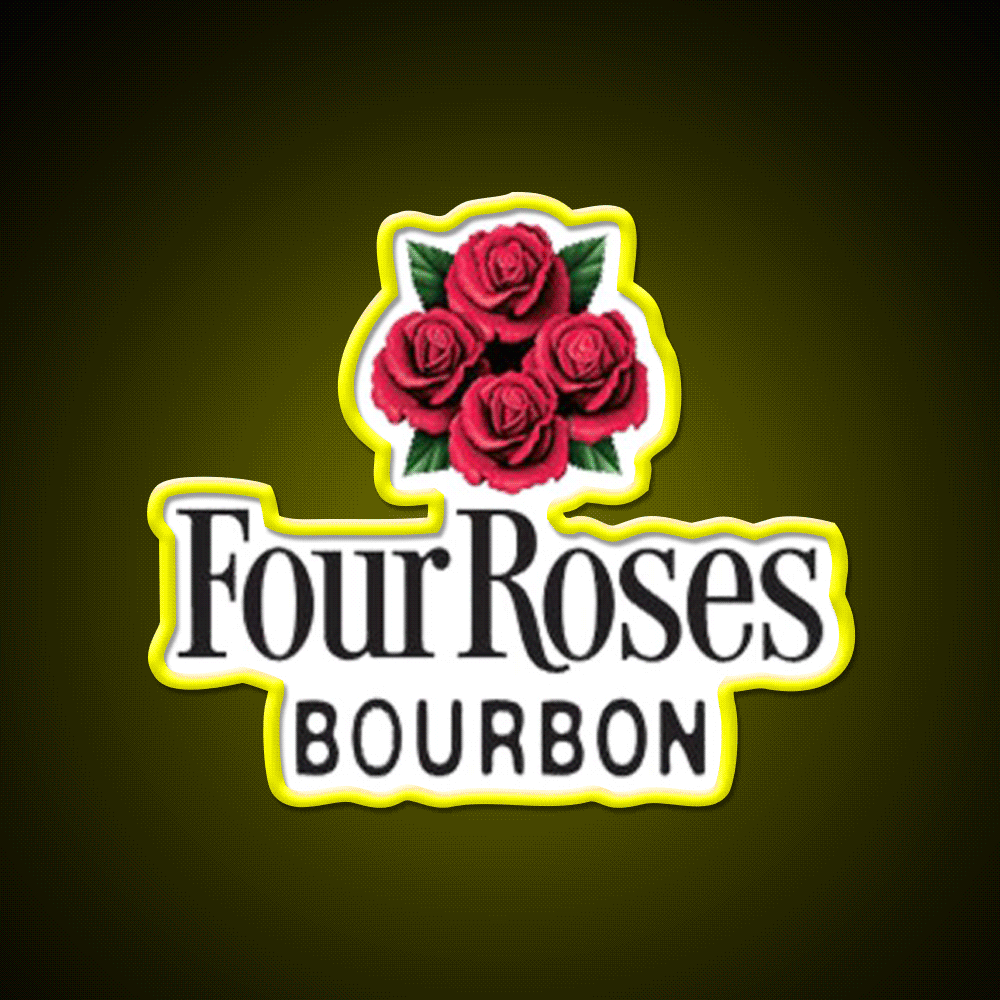 Four Roses Bourbon Whiskey Whisky Drink Bar Led Neon Sign Rgb Color