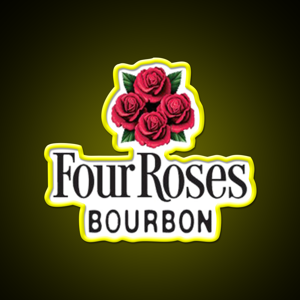 Four Roses Bourbon Whiskey Whisky Drink Bar Led Neon Sign Rgb Color