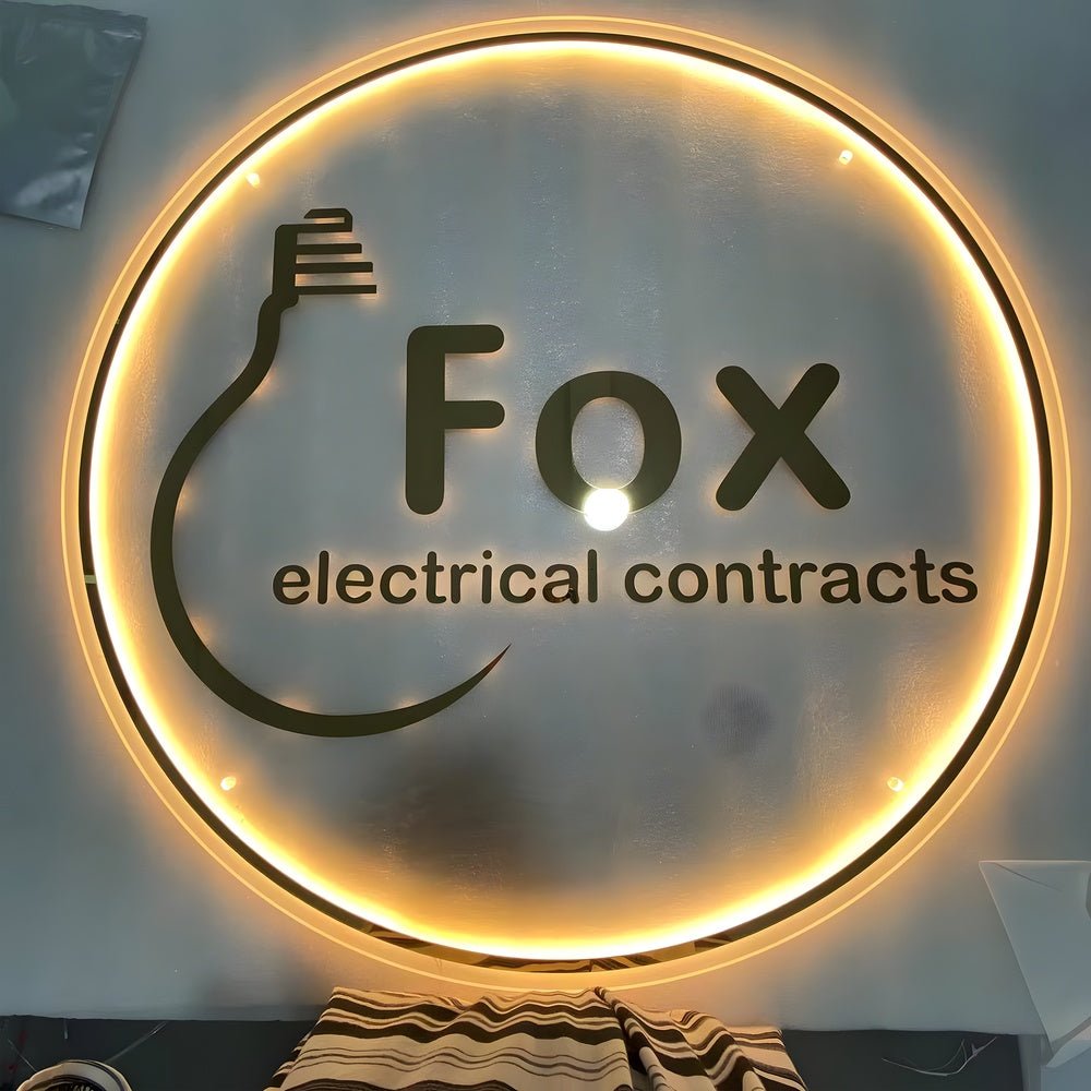 Fox Electrical Contracts Acrylic Business Logo Sign - Shineneon