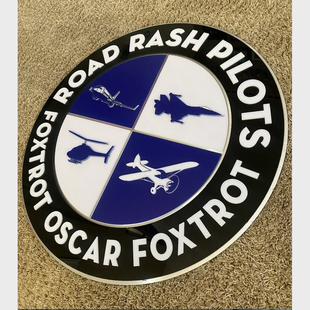 Foxtrot Rash Pilots Acrylic Business Logo Sign - Shineneon