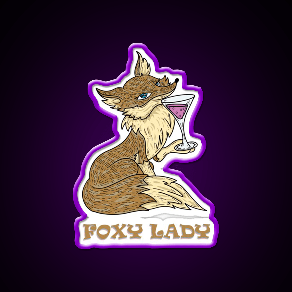 Foxy Lady Cocktail Bar Decor Led Neon Sign Rgb Color - Shineneon