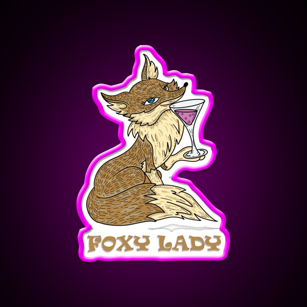 Foxy Lady Cocktail Bar Decor Led Neon Sign Rgb Color - Shineneon
