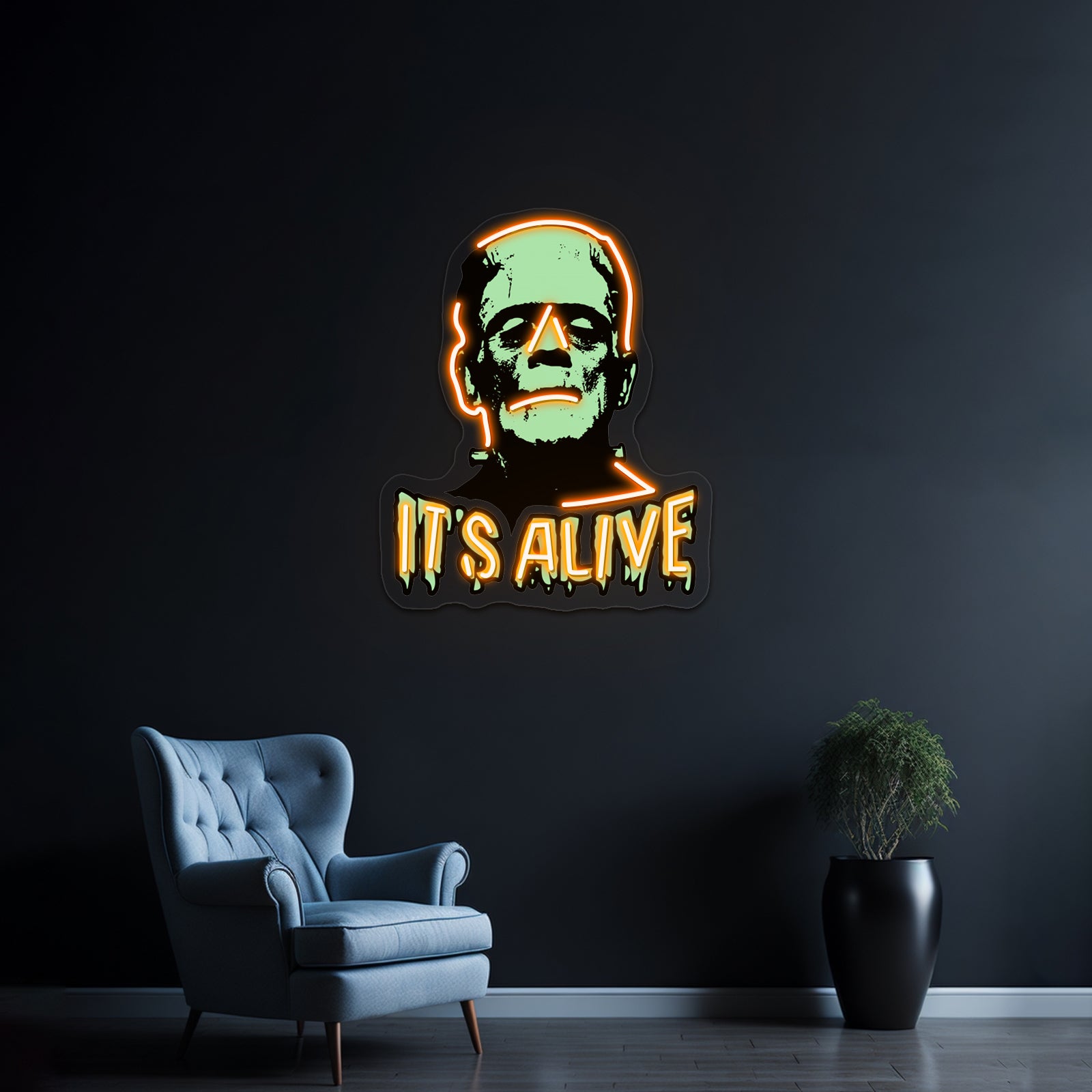 Frankenstein Artwork Personalized Light Up Sign - LED neon sign view 6