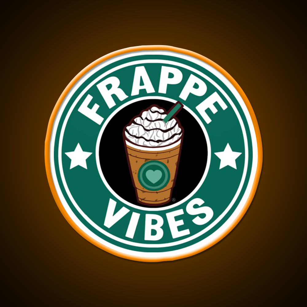 Frappe Vibes Cafe Led Neon Sign Espresso Bar Art Rgb Color