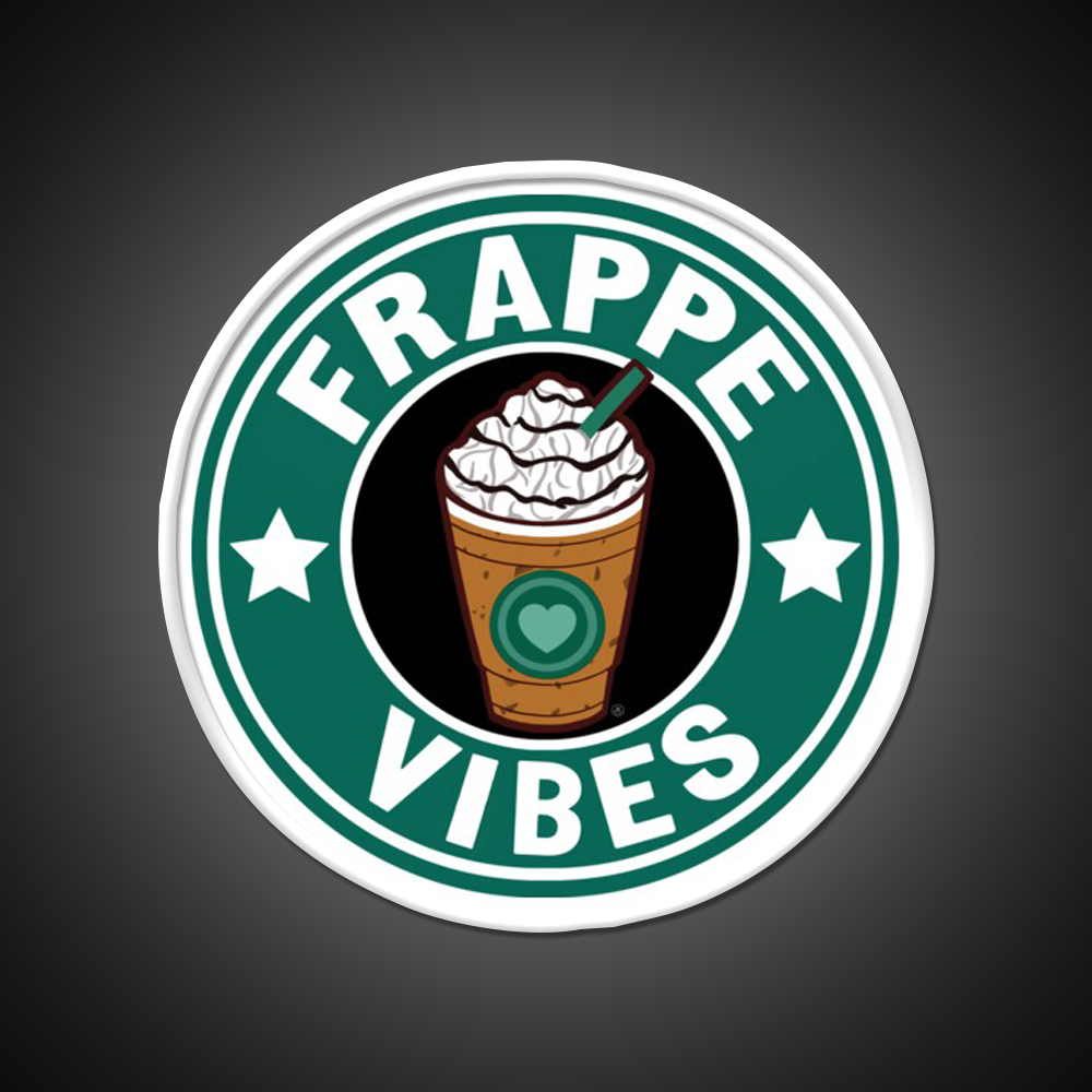 Frappe Vibes Cafe Led Neon Sign Espresso Bar Art Rgb Color