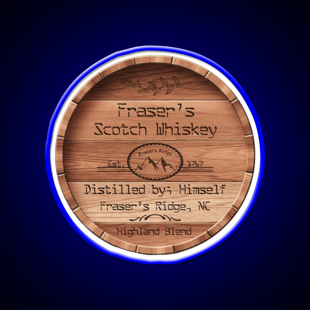 Frasers Scotch Whiskey Barrel Lid Whiskey Drink Bar Led Neon Sign Rgb Color - Shineneon
