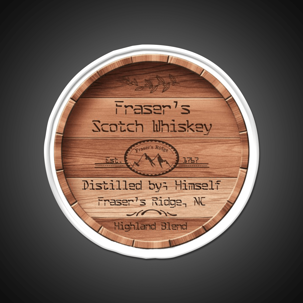 Frasers Scotch Whiskey Barrel Lid Whiskey Drink Bar Led Neon Sign Rgb Color - Shineneon