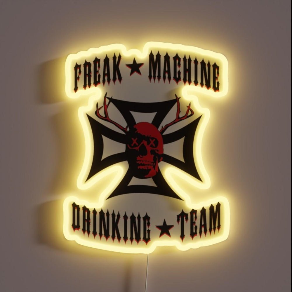 Freak Machine Drinking Team Rgb Led Neon Sign - Shineneon