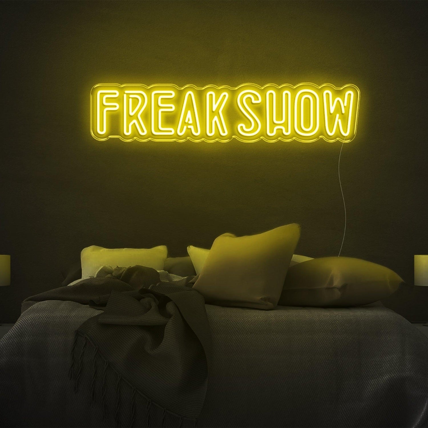 Freak Show Pink Led Neon Sign With Wavy Design Modern Bedroom Wall Decor | Shineneon
