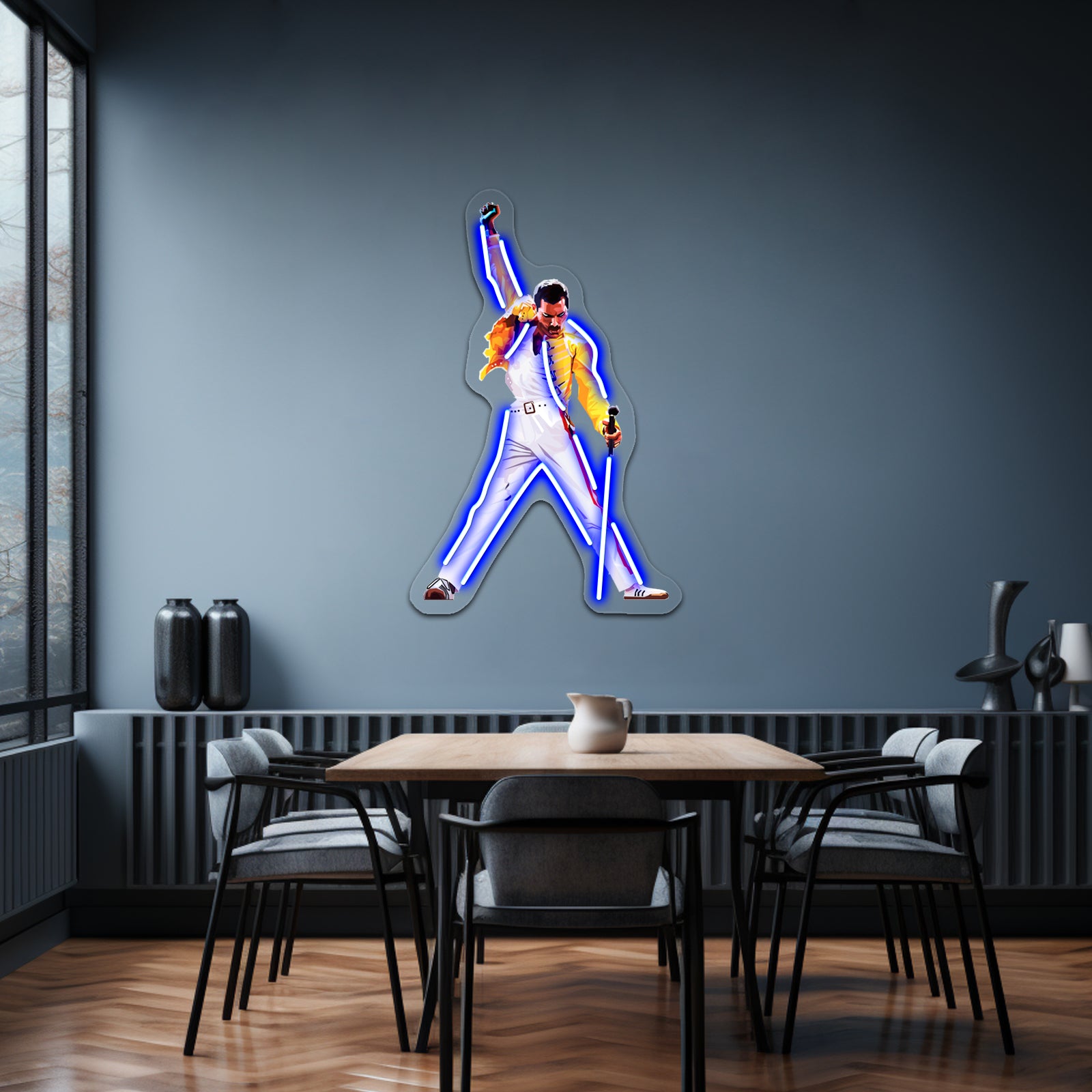 Freddie Mercury In Concert Artwork Personalized Light Up Sign | Shineneon