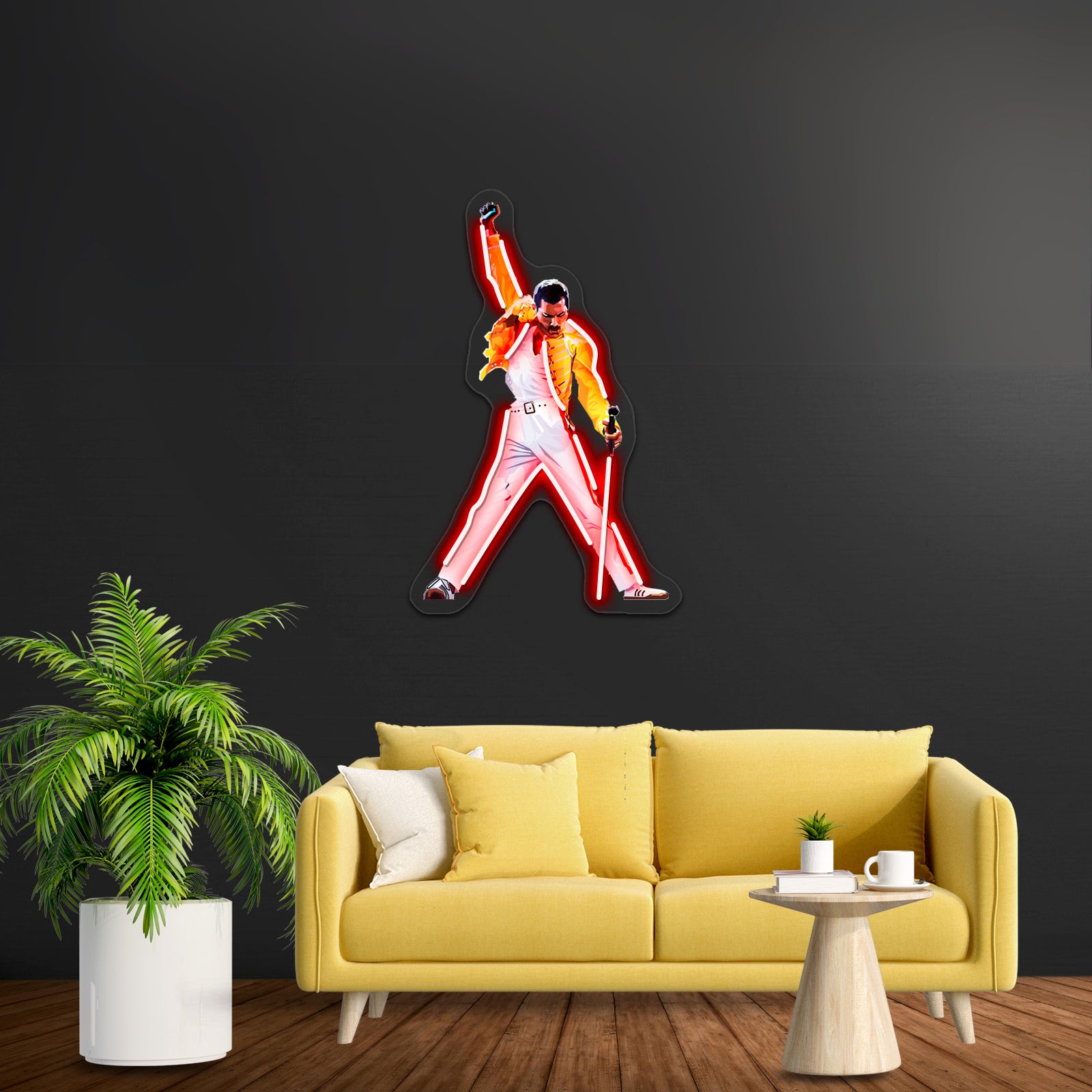 Freddie Mercury In Concert Artwork Personalized Light Up Sign | Shineneon