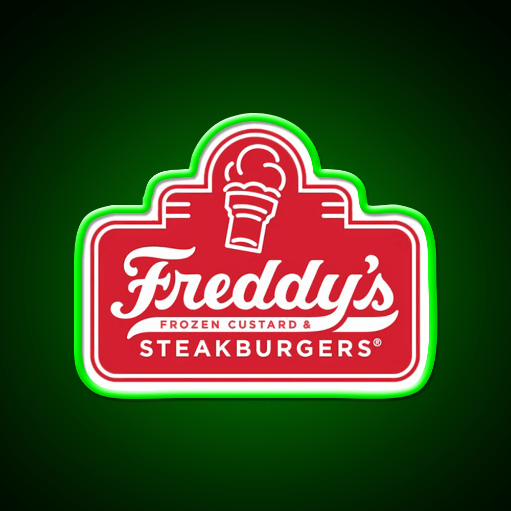 Freddys Frozen Custard Steak Fast Food Led Neon Sign For Burger Place Rgb Color - Shineneon