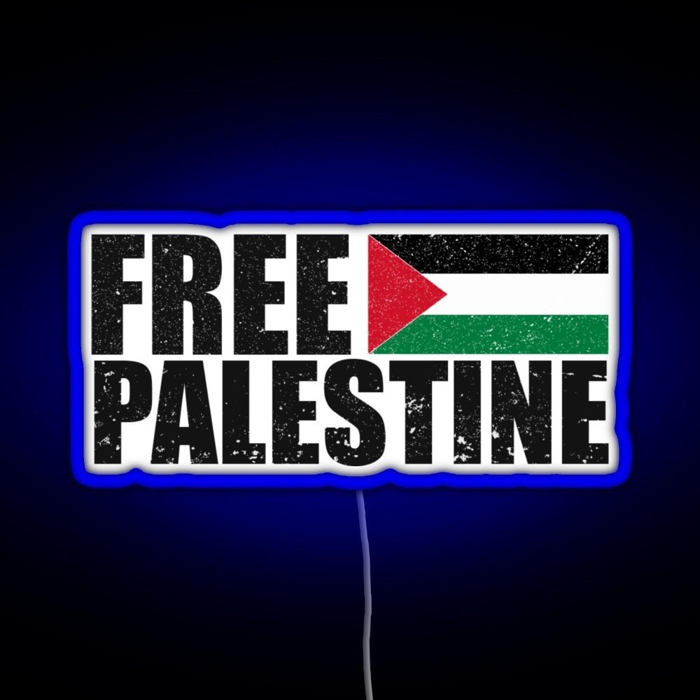 Free Palestine Free Gaza Palestine Flag Arabic Rgb Neon Sign - Shineneon
