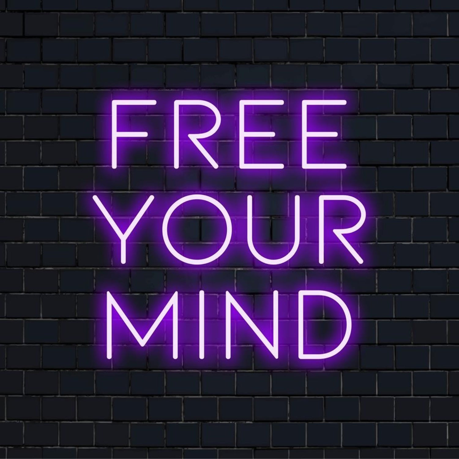 Free Your Mind Purple Modern Led Neon Sign For Bar Cafe Home Decor | Shineneon