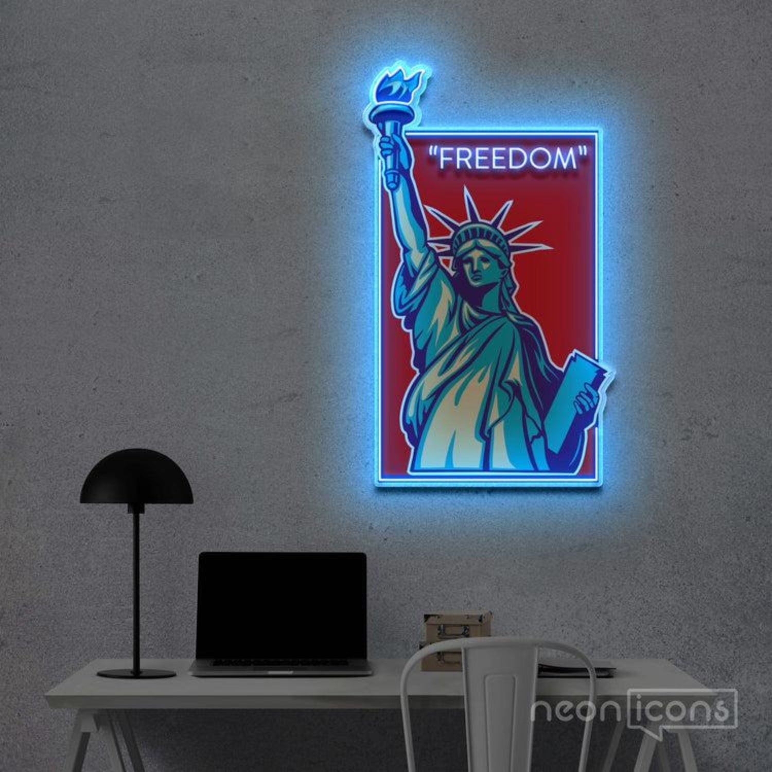 Freedom Blue Red Statue Led Neon Sign For Home Bar Cafe Decor | Shineneon