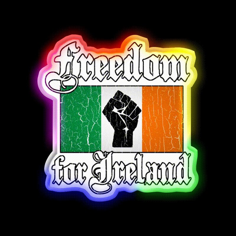 Freedom For Ireland Vintage Distressed Beer Bar Decor Led Neon Sign Rgb Color - LED neon sign close-up detail
