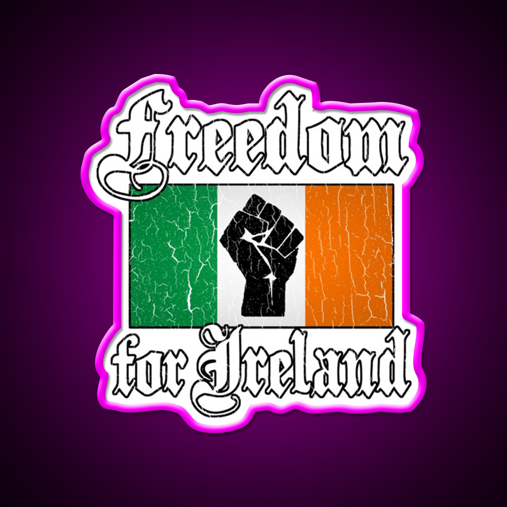 Freedom For Ireland Vintage Distressed Beer Bar Decor Led Neon Sign Rgb Color - Neon sign mounted on wall in room