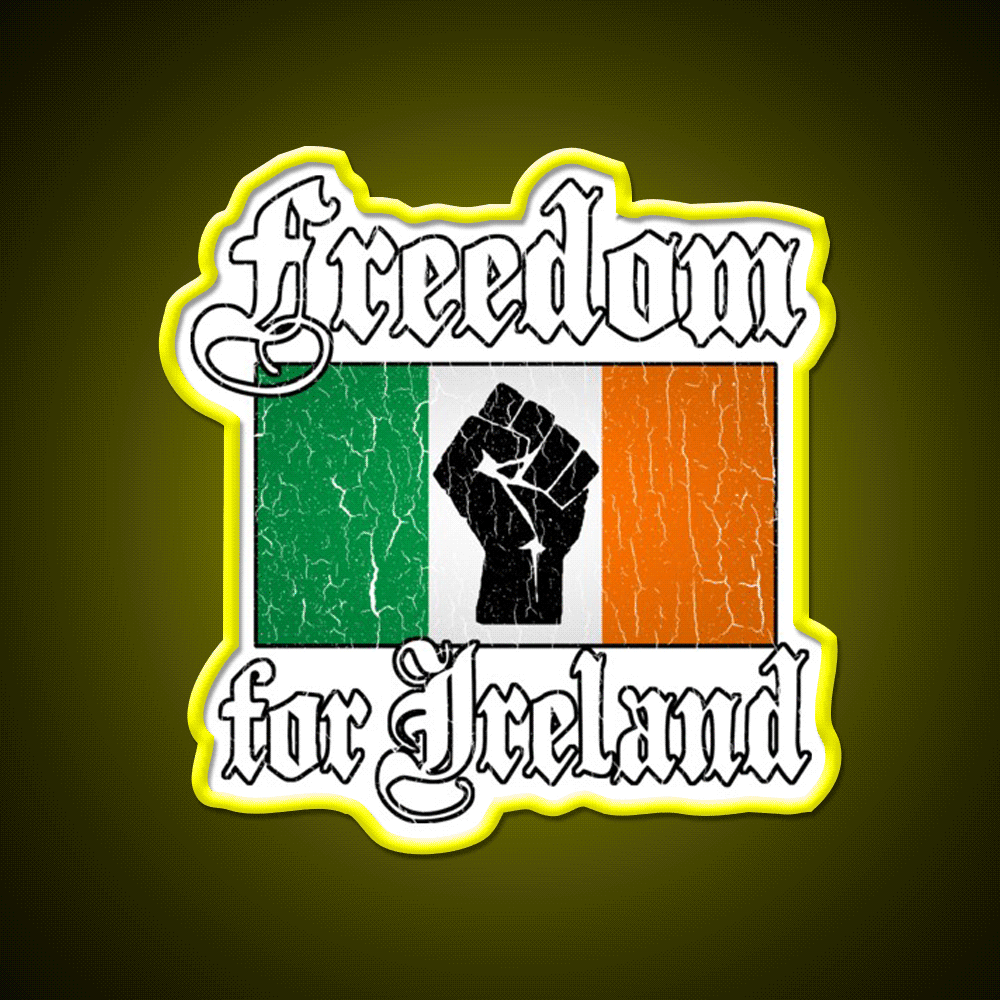 Freedom For Ireland Vintage Distressed Beer Bar Decor Led Neon Sign Rgb Color - Custom LED neon sign front view