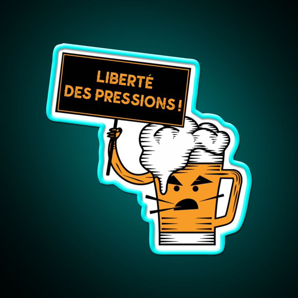 Freedom From Pressures Beer Man Cave Bar Led Neon Sign Rgb Color