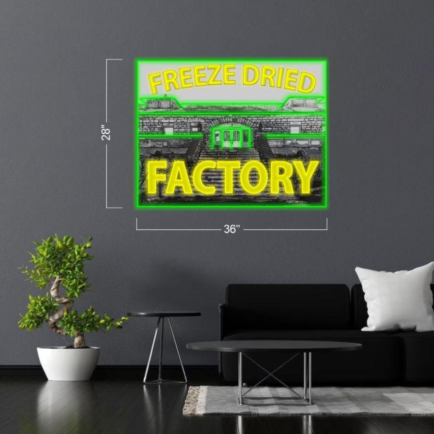Freeze Dried Factory Green Yellow Led Neon Sign For Industrial Home Decor | Shineneon