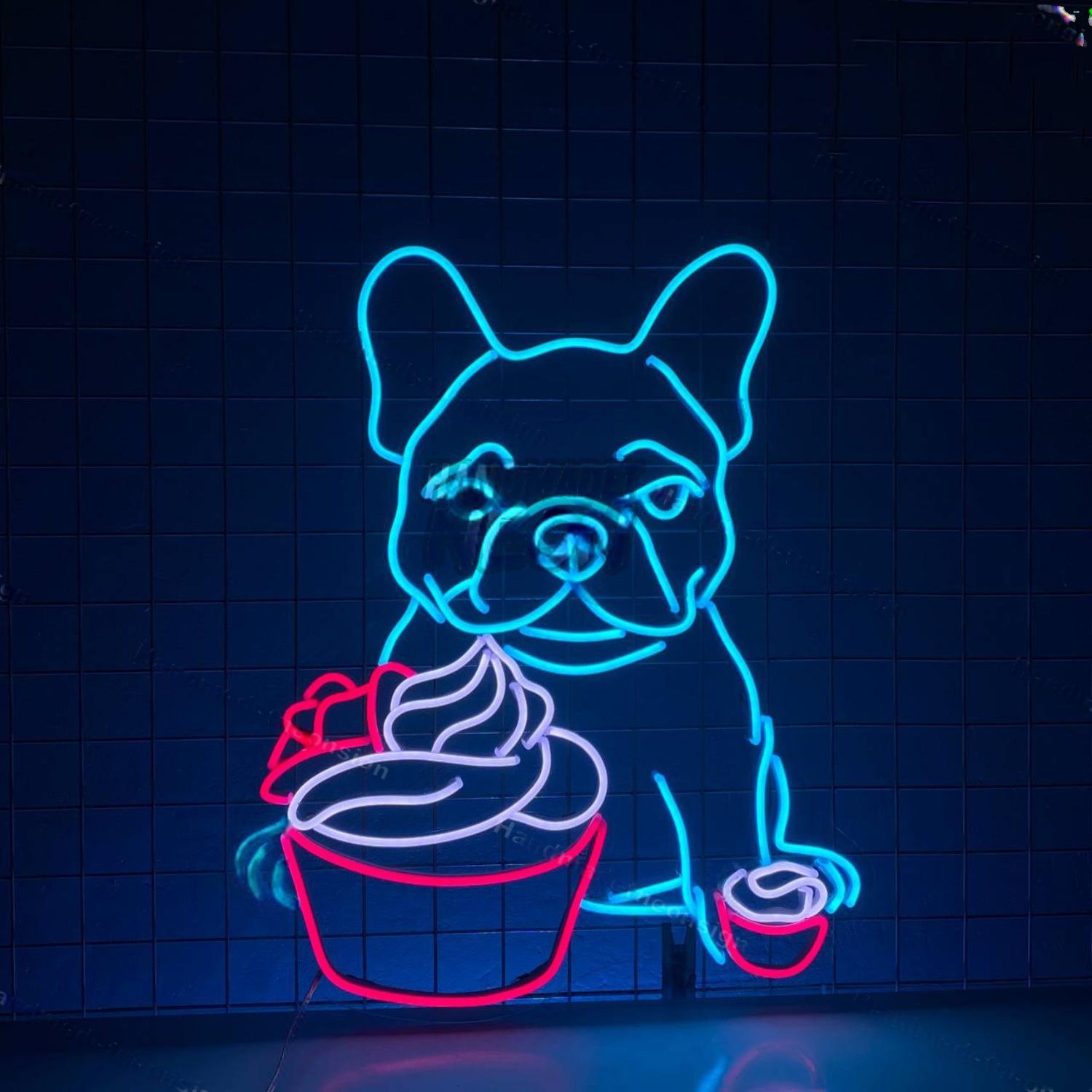 French Bulldog Ice Cream Led Neon Sign | Shineneon
