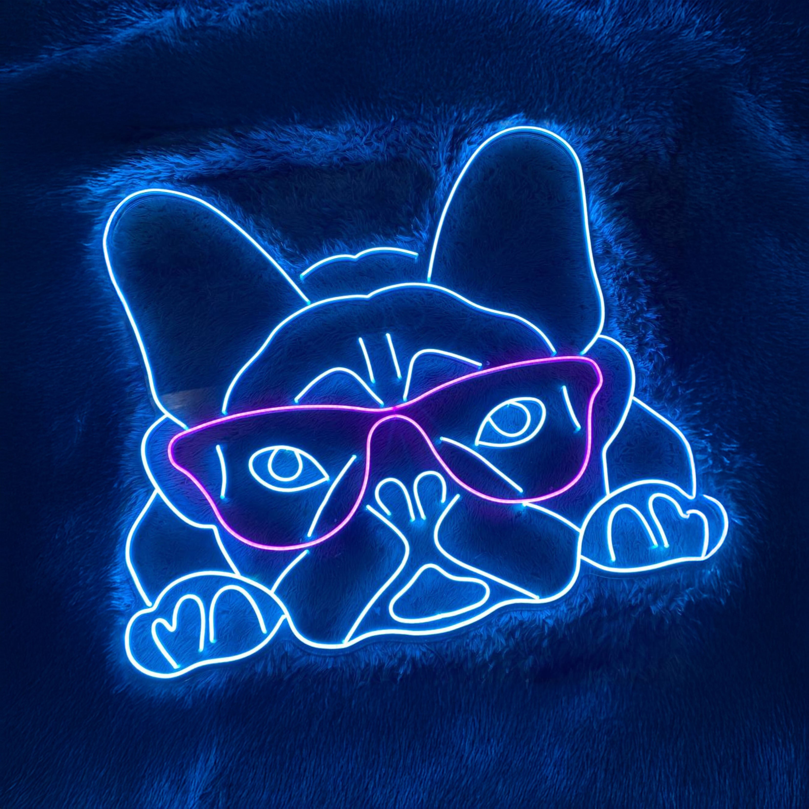 French Bulldog With Sunglasses Neon Sign | Shineneon