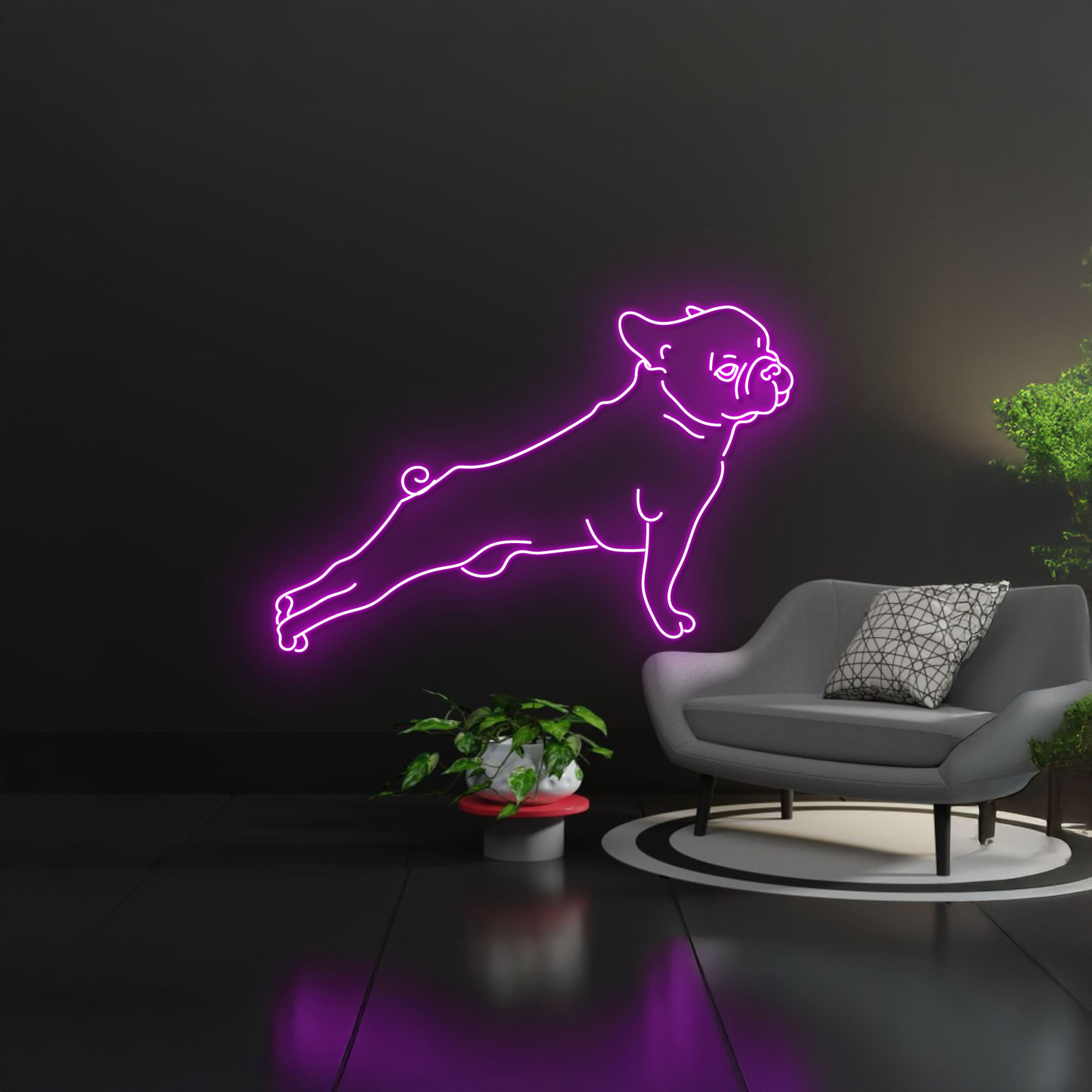 French Bulldog Yoga Pose Led Neon Signs | Shineneon