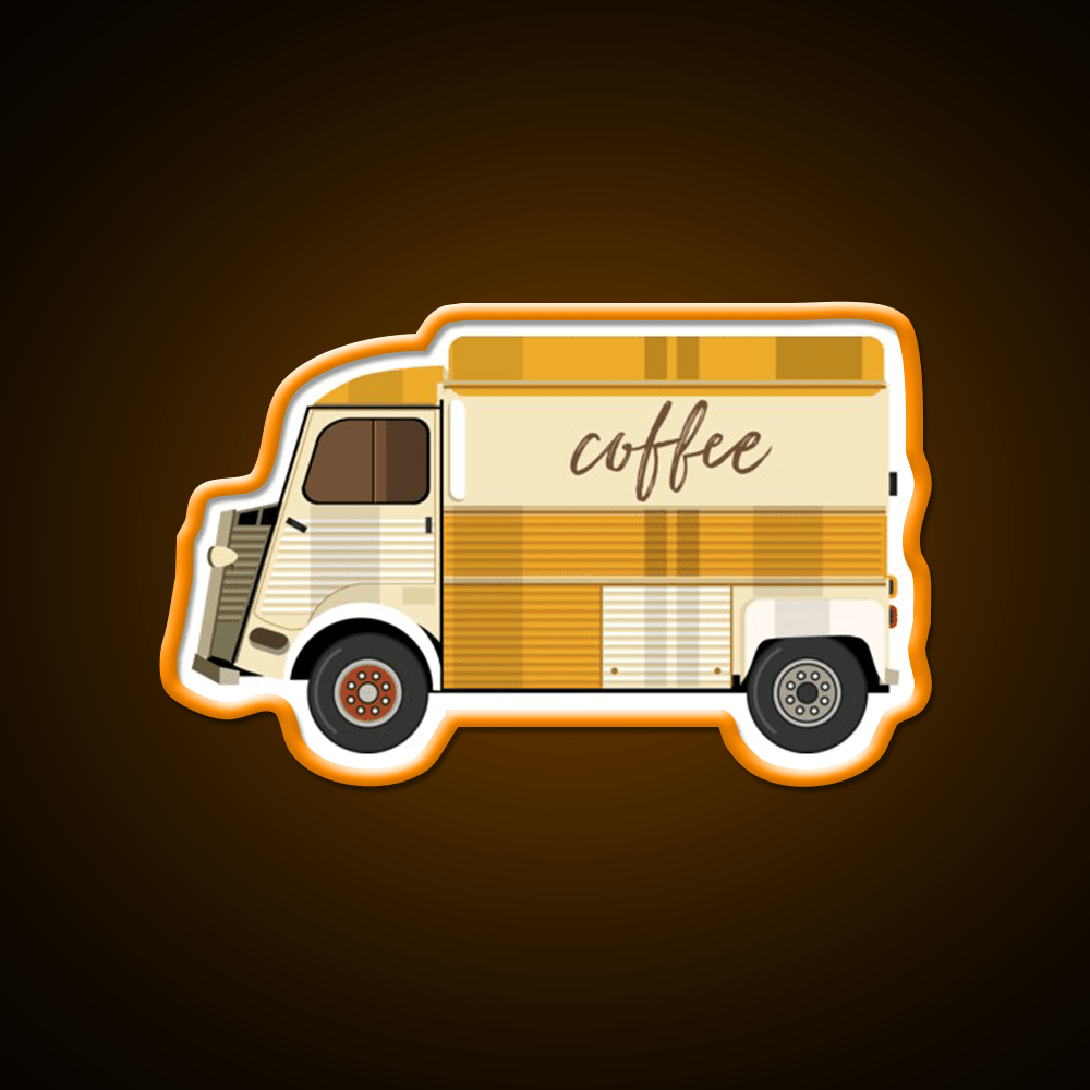French Classic Van Truck Fast Food Led Neon Sign For Burger Place Rgb Color - Shineneon