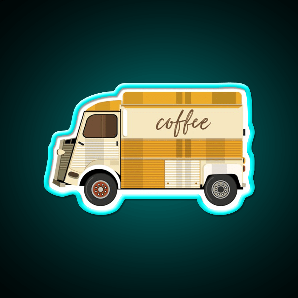 French Classic Van Truck Fast Food Led Neon Sign For Burger Place Rgb Color - Shineneon