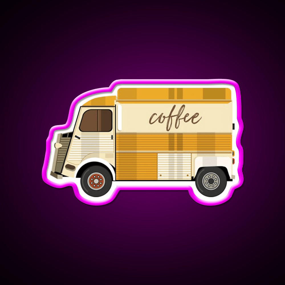 French Classic Van Truck Fast Food Led Neon Sign For Burger Place Rgb Color - Shineneon