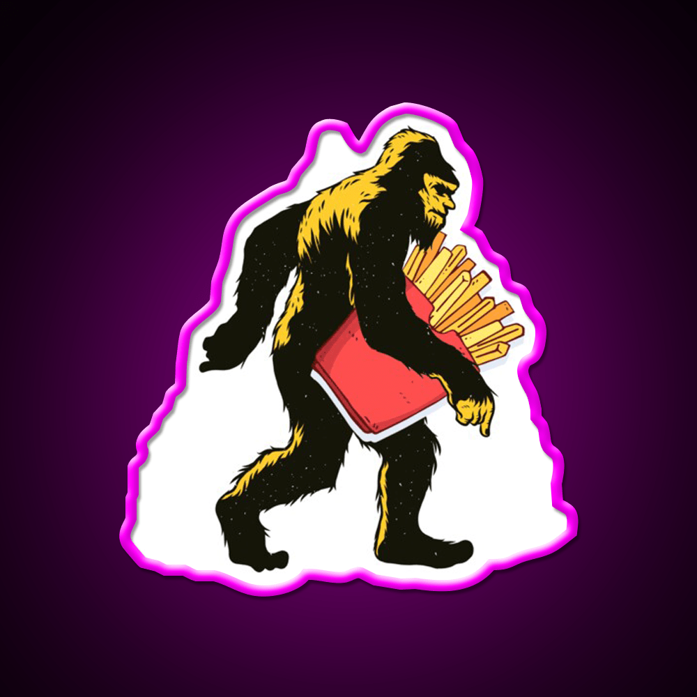 French Fries Bigfoot Fast Food Led Neon Sign For Burger Place Rgb Color - Shineneon