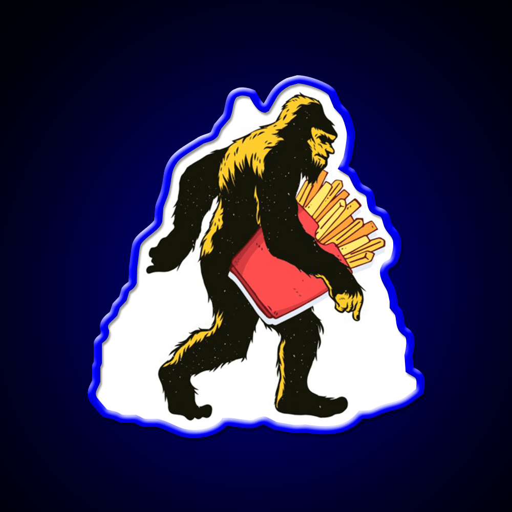 French Fries Bigfoot Fast Food Led Neon Sign For Burger Place Rgb Color - Shineneon