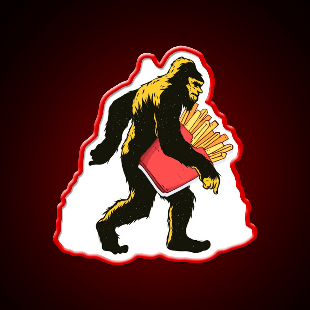 French Fries Bigfoot Fast Food Led Neon Sign For Burger Place Rgb Color - Shineneon