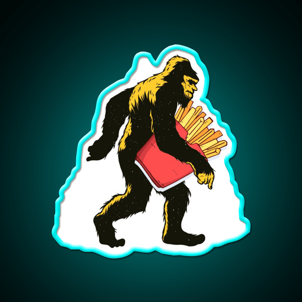 French Fries Bigfoot Fast Food Led Neon Sign For Burger Place Rgb Color - Shineneon