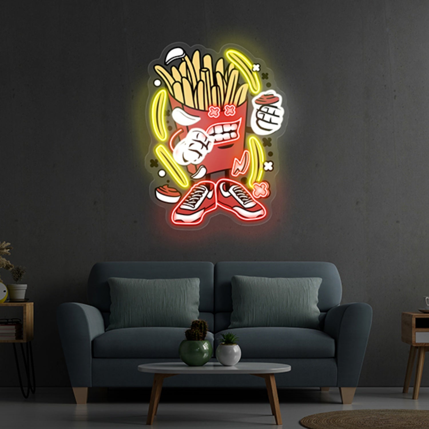 French Fries Cartoon Uv Light | Shineneon