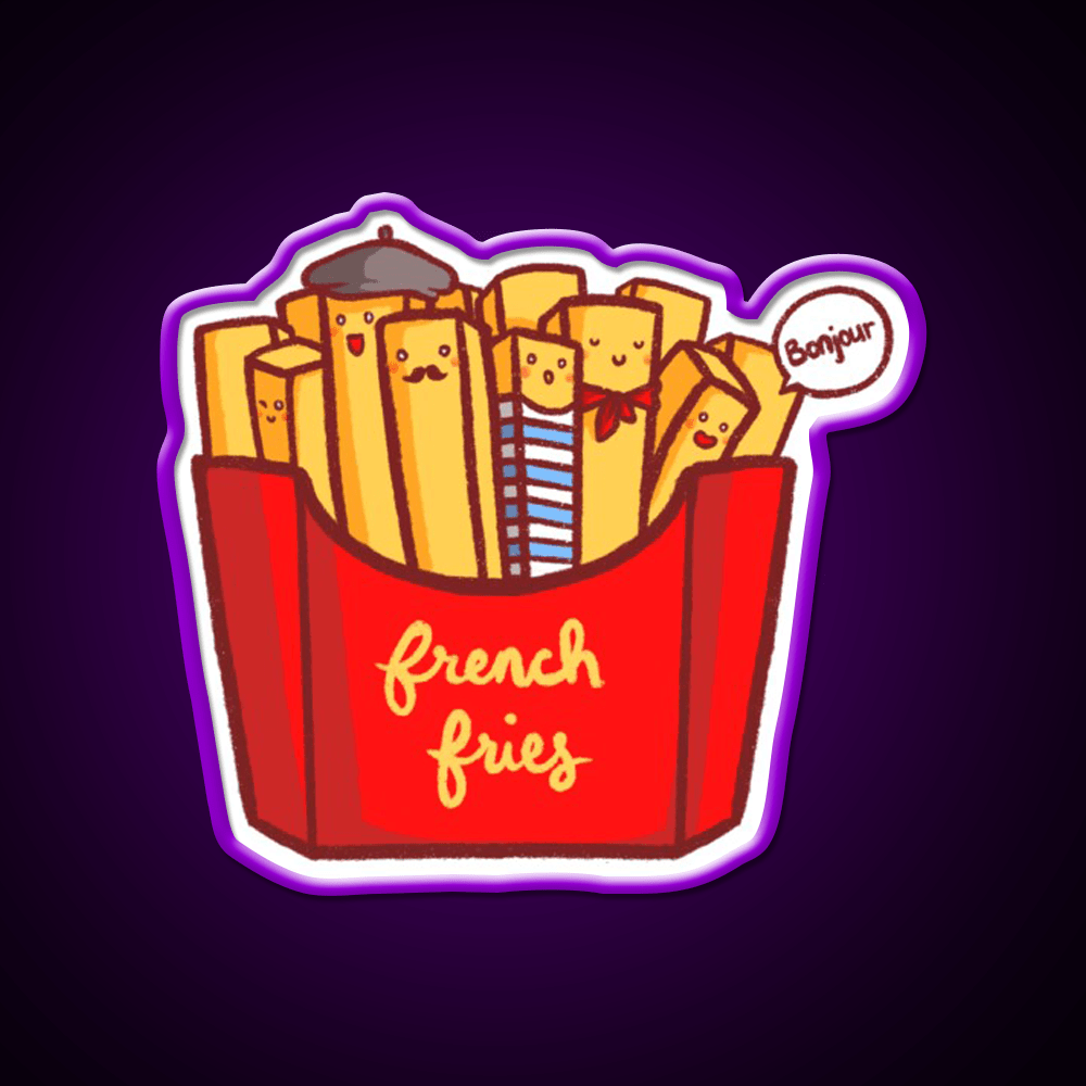 French Fries Fast Food Led Neon Sign For Burger Place Artwork Led Sign Rgb Color - Shineneon
