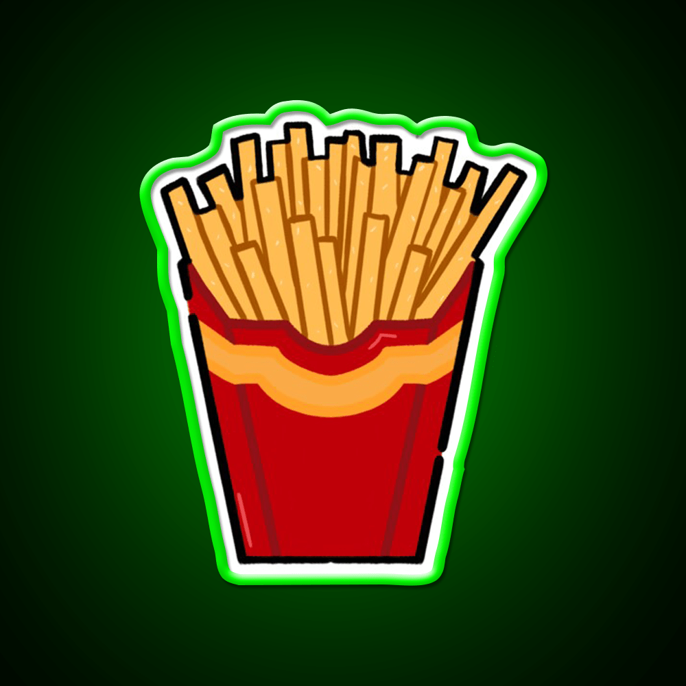 French Fries Fast Food Led Neon Sign For Burger Place Fries Neon Sign Rgb Color - Shineneon