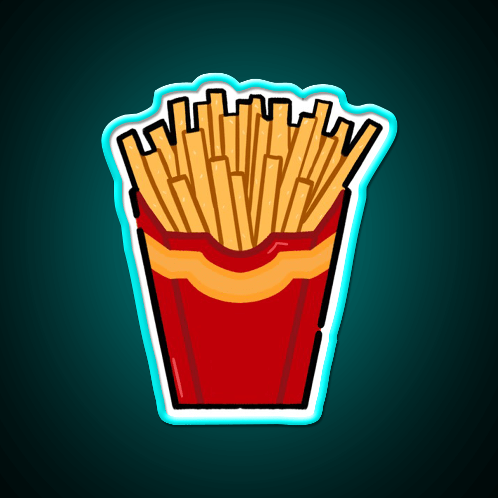 French Fries Fast Food Led Neon Sign For Burger Place Fries Neon Sign Rgb Color - Shineneon
