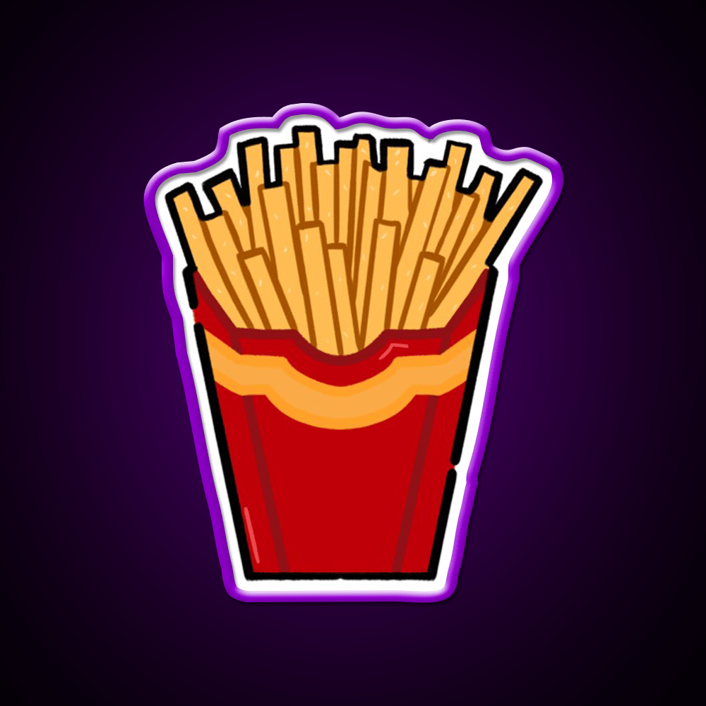 French Fries Fast Food Led Neon Sign For Burger Place Fries Neon Sign Rgb Color - Shineneon
