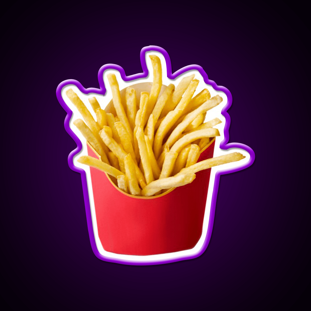 French Fries Fast Food Led Neon Sign For Burger Place Neon Sign Rgb Color - Shineneon