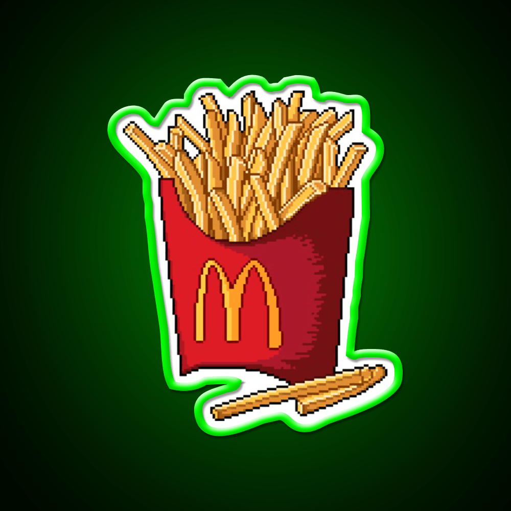 French Fries Fast Food Led Neon Sign For Burger Place Open Food Sign Rgb Color - Shineneon