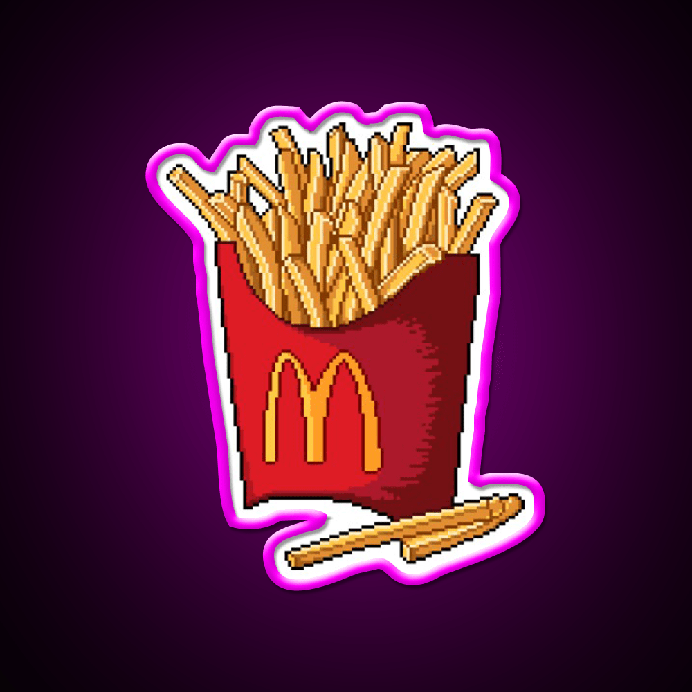 French Fries Fast Food Led Neon Sign For Burger Place Open Food Sign Rgb Color - Shineneon