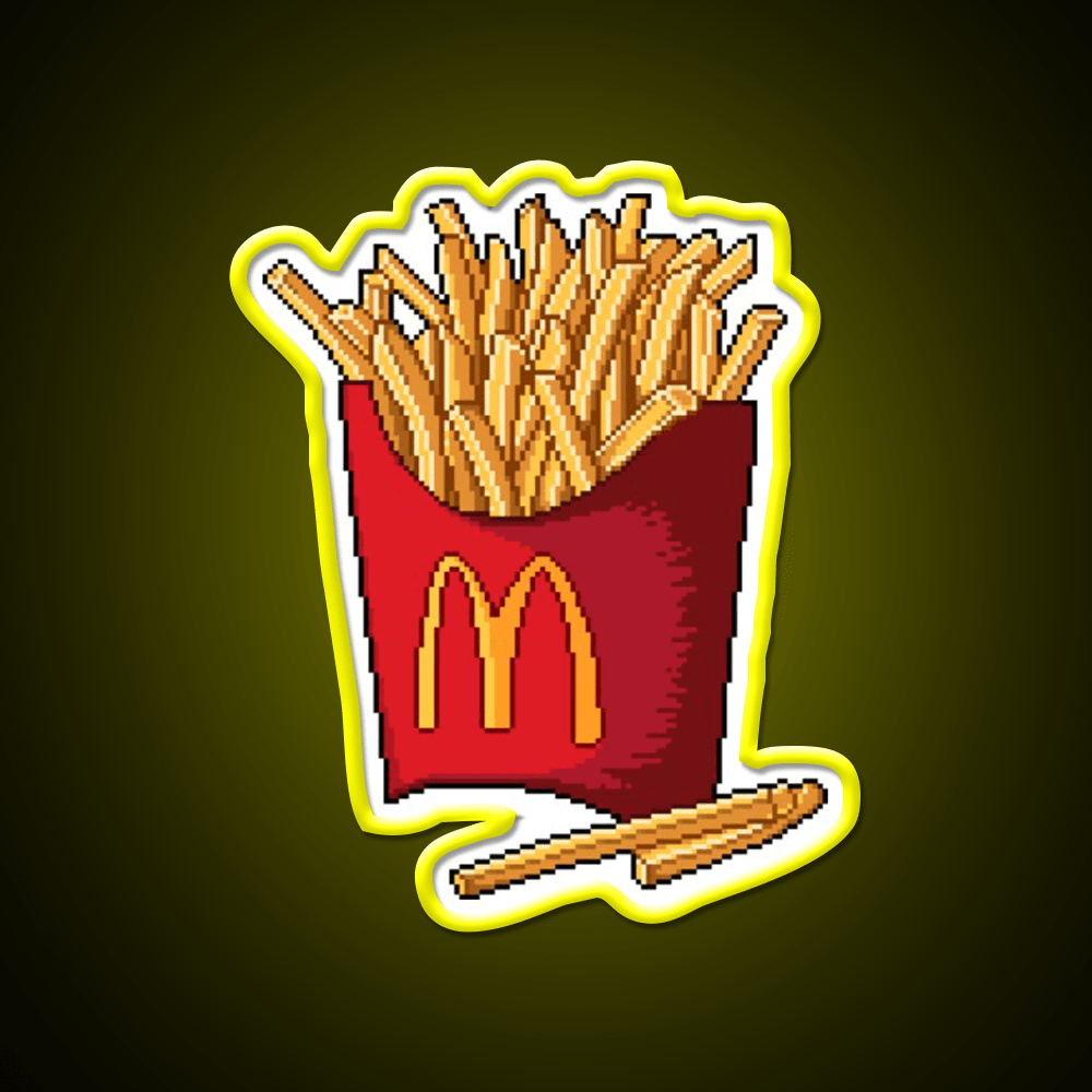 French Fries Fast Food Led Neon Sign For Burger Place Open Food Sign Rgb Color - Shineneon